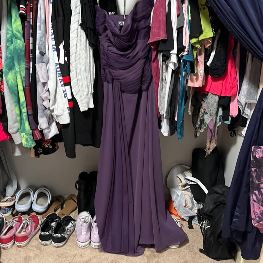 Purple “White” dress, size 14.